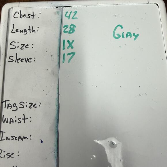 Calvin Klein Blouse Womens 1X Plus Gray V-Neck Roll Tab Sleeve Preppy Flowy - Picture 10 of 12